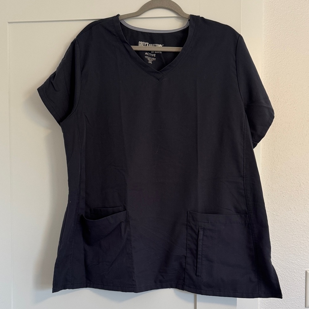 Grey's Anatomy Charcoal-Grey Active Wear Scrub Top